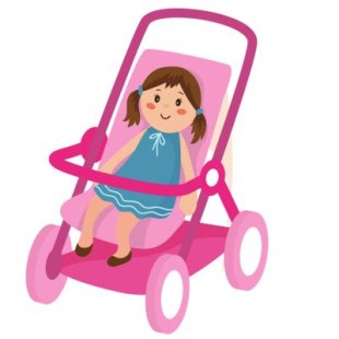 Dukkevogne og  dukketilbehør