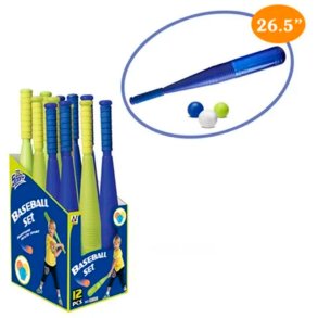 Baseball bat i plast med 3 bolde