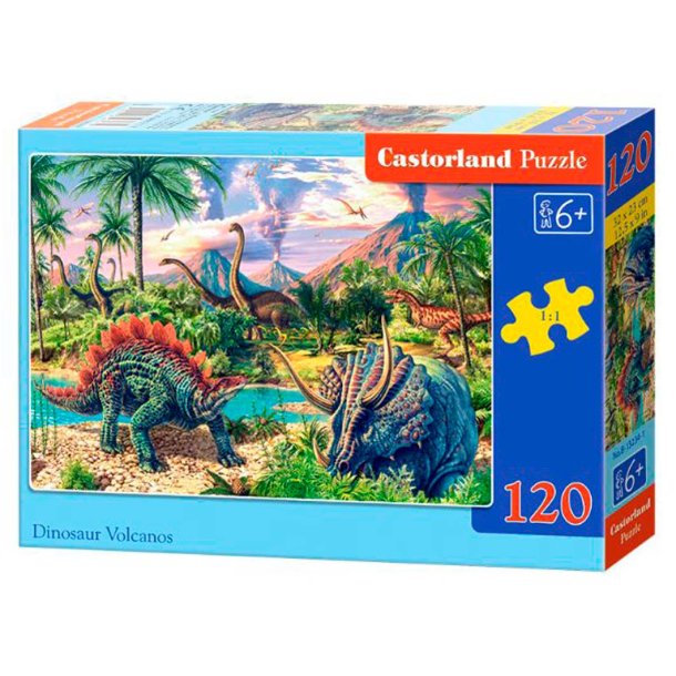 Castorland puslespil - Dinosaur og vulkan - 120 brikker