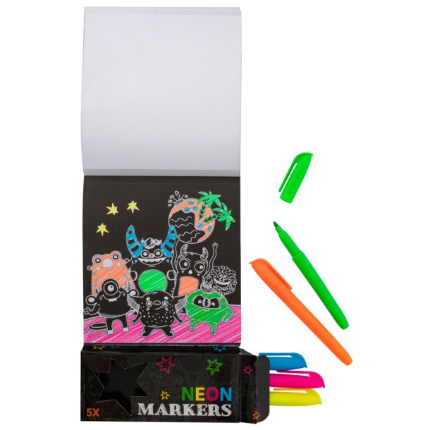 Monster malebog m. neon tusser