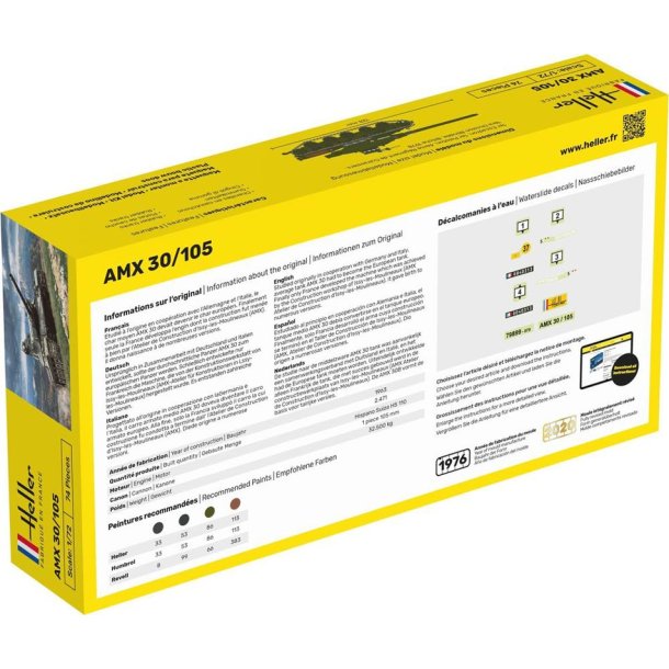 Heller AMX 30/105 tank - 1:72