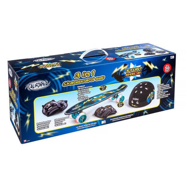 California 3i1 skateboard m. hjelm og beskyttelsess�t