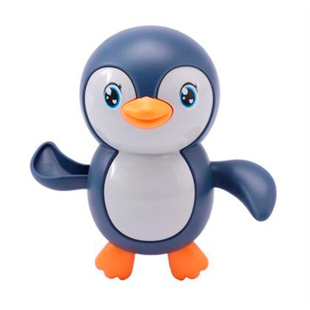 Badedyr med trk op - Bl pingvin 
