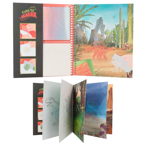 Dino World Mlarbok - Stick &amp; Shine