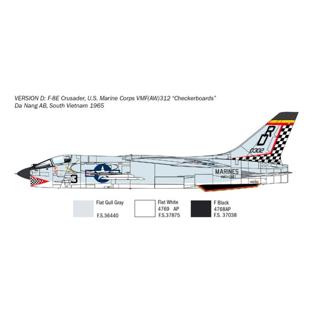 Italeri 1:72 F-8E Crusader - Modellflygplan