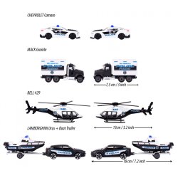 Majorette gaveske - 4 x politi legetjsbiler