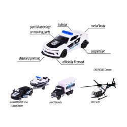 Majorette gaveske - 4 x politi legetjsbiler