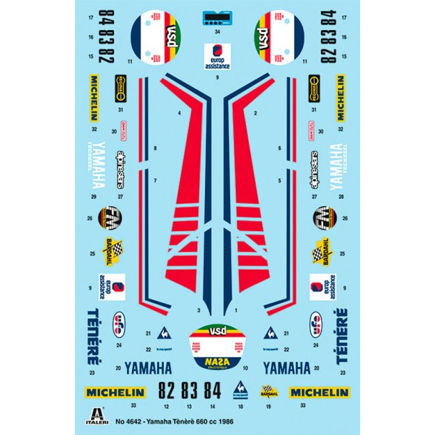 Italeri Yamaha Tenere 660 cc 1986 Paris Dakar - 1:9