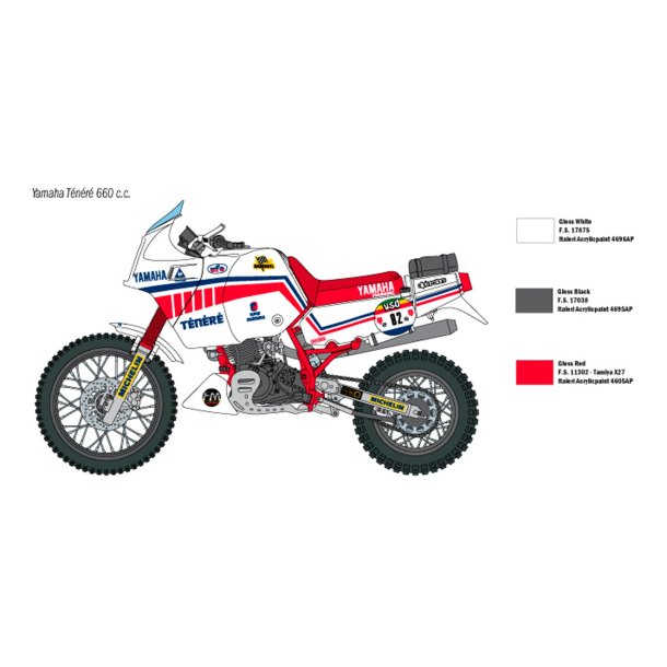 Italeri Yamaha Tenere 660 cc 1986 Paris Dakar - 1:9