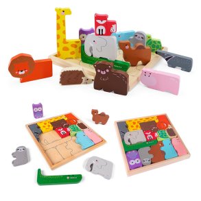 Djurpussel med 14 trdjur