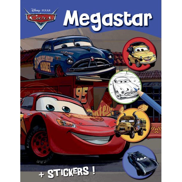 Megastar malebog med Cars samt stickers