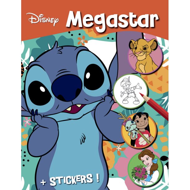 Megastar malebog med Disney samt stickers