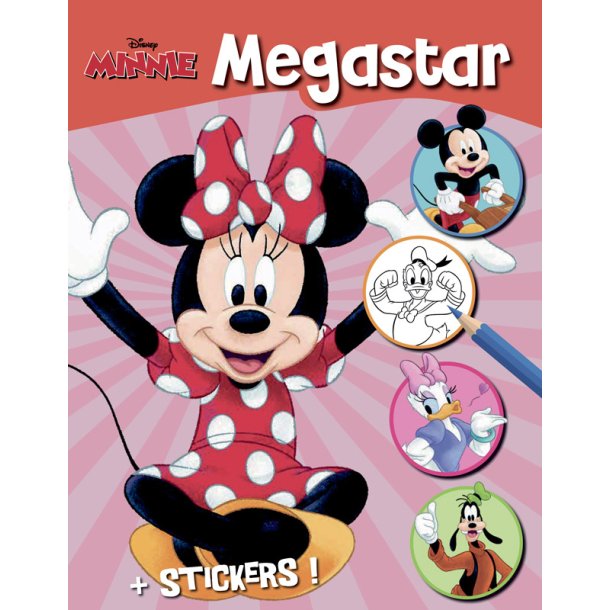 Megastar malebog med Minnie Mouse samt stickers