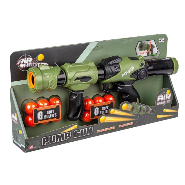 Air shooter pumpegev�r med 12 kugler