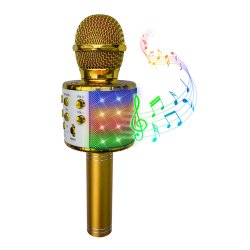 Guld karaoke mikrofon med lys