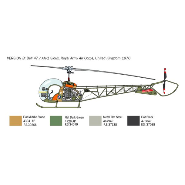 Italeri 1:48 OH-13 Sioux - Modelhelikopter