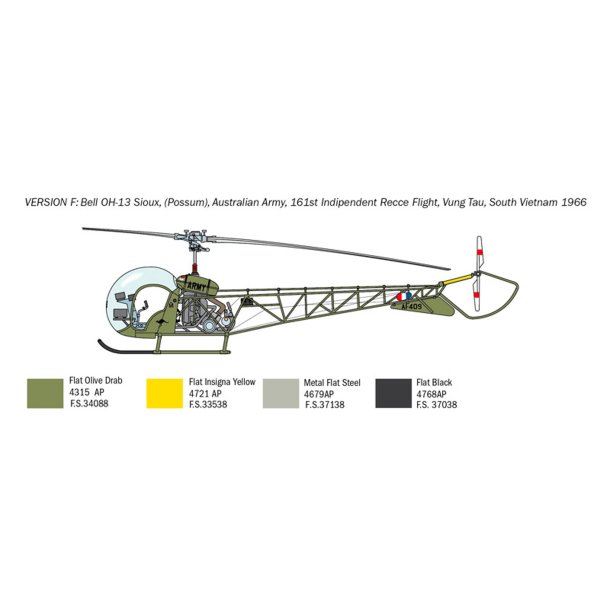 Italeri 1:48 OH-13 Sioux - Modelhelikopter