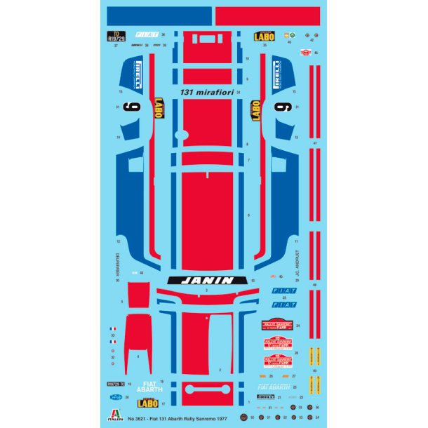 Italeri 1:24 Fiat 131 Abarth 1977 Sanremo Rally Winner - Modelbil