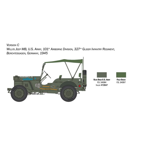 Italeri 1:24 Willys Jeep MB 80-rsjubileum 1941-2021 - Modellbil