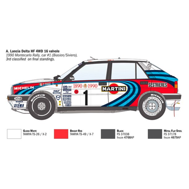 Italeri 1:12 Lancia Delta HF integrale 16v - Modelbil