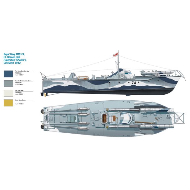 Italeri 1:35 Vosper MTB 74 med mandskab - Modelskib