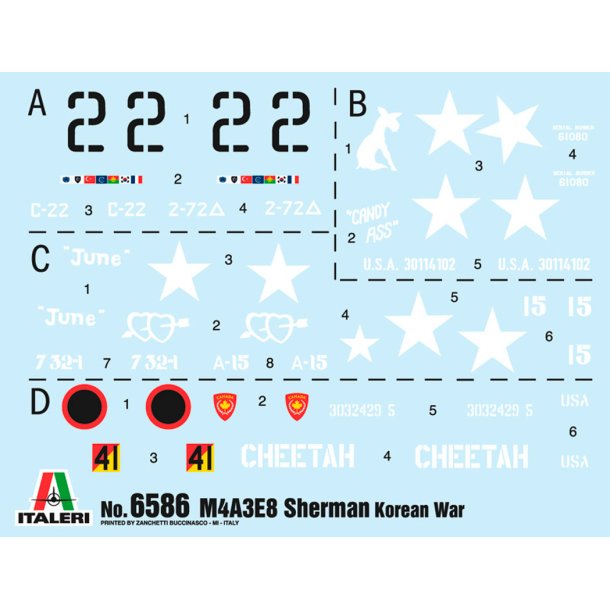 Italeri 1:35 Sherman M4A3E8 Korean war - Modelkampvogn
