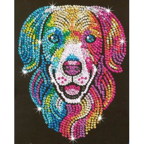 Paljettkonst Harlekinhund