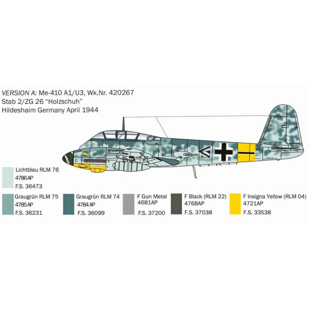 Italeri 1:72 Me 410 A-1 Hornisse - Modelfly