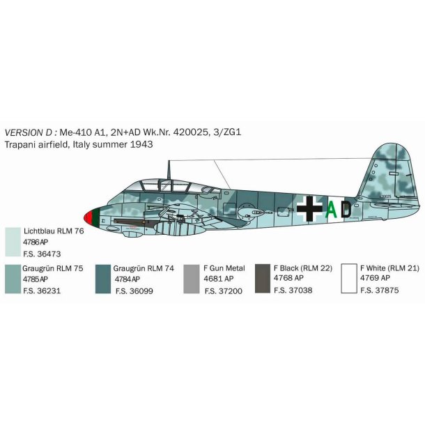 Italeri 1:72 Me 410 A-1 Hornisse - Modelfly