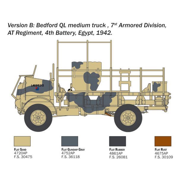 Italeri 1:35 Bedford QL Medium Truck - Modellastbil