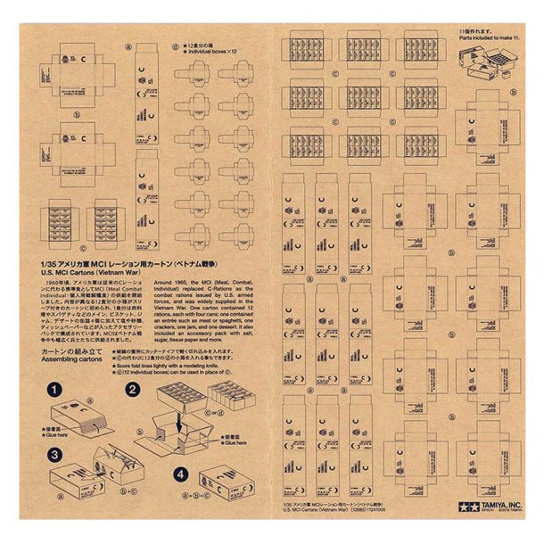 Tamiya U.S. MCI Cartons Vietnam War - Tilbehr