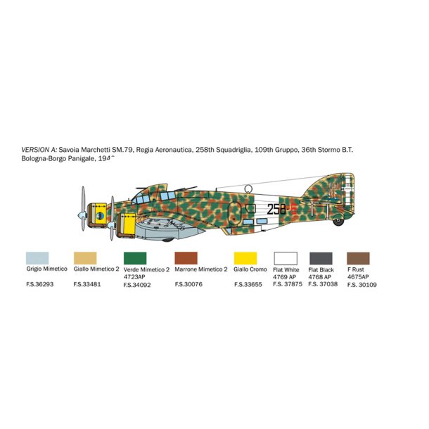 Italeri 1:72 S.79 Sparviero Bomber version - Modelfly