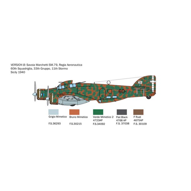 Italeri 1:72 S.79 Sparviero Bomber version - Modelfly