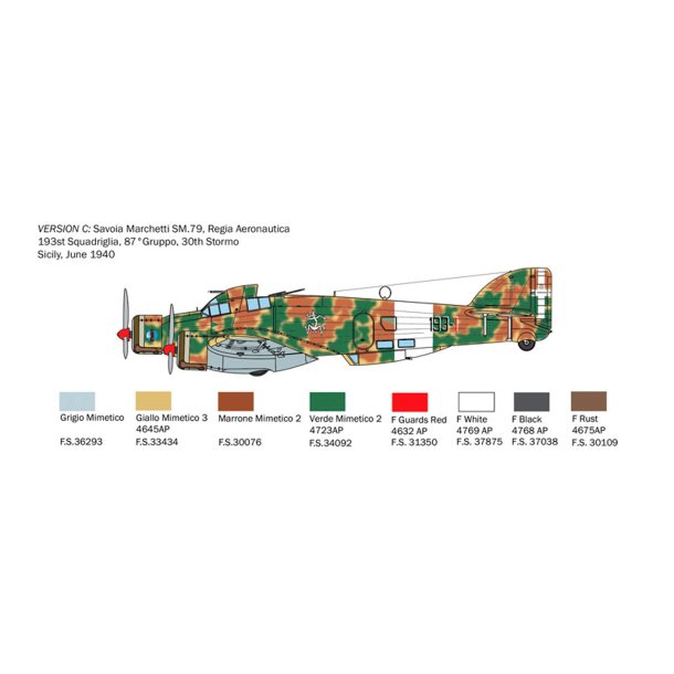 Italeri 1:72 S.79 Sparviero Bomber version - Modelfly