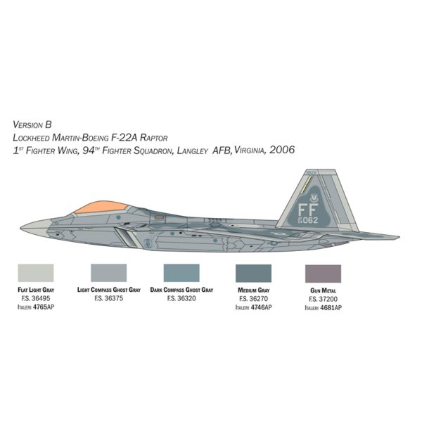 Italeri 1:48 F-22 A Raptor - modellflygplan