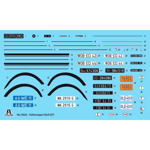 Italeri 1:24 VW Golf GTI 1976/78 - Modelbil