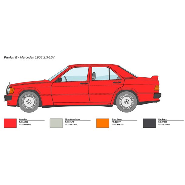 Italeri 1:24 Mercedes-Benz 190E 2.3 16v - Modellbil