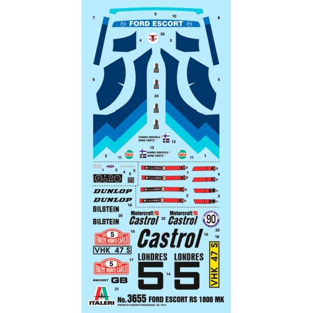 Italeri Ford Escort RS1800 Mk.II rally - 1:24