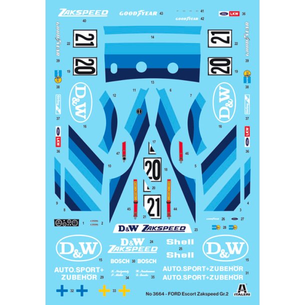 Italeri 1:24 Ford Escort Zakspeed Gr.2 - Modelbil