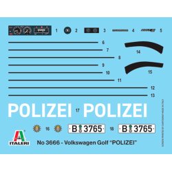 Italeri 1:24 VW Golf Polizei - Modelbil