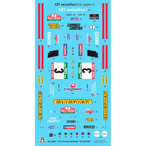 Italeri 1:24 Fiat 131 Abarth Rally OLIO FIAT - Modelbil