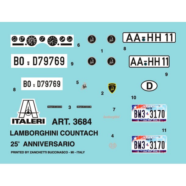 Italeri Lamborghini Countach 25th Anniversary - 1:24