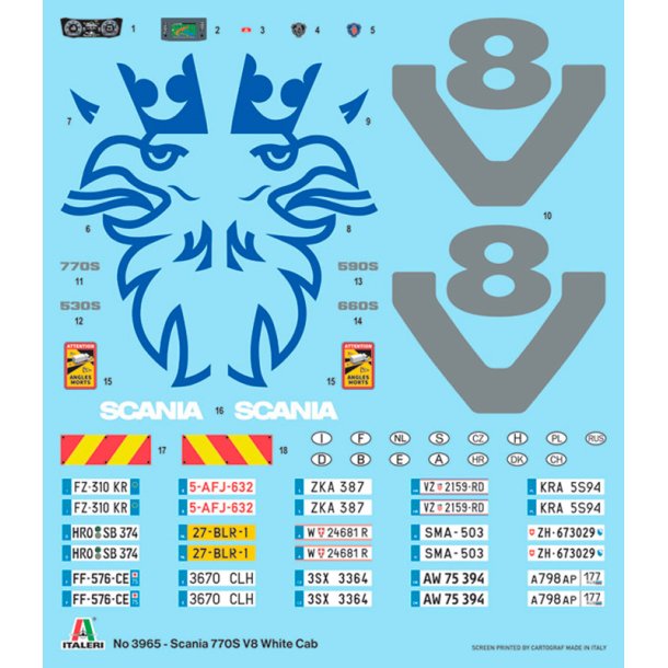 Italeri 1:24 Scania 770 S V8 White Cab - Modellastbil