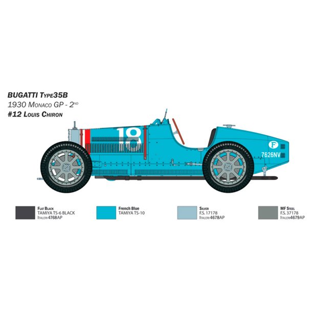 Italeri 1:12 Bugatti Type 35B - Modelbil