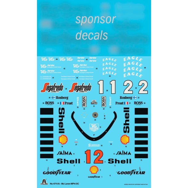 Italeri 1:12 McLaren MP4/2C Prost-Rosberg - Modelbil