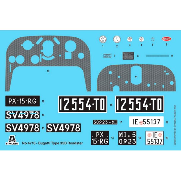 Italeri 1:12 Bugatti Type 35B Roadster - Modelbil