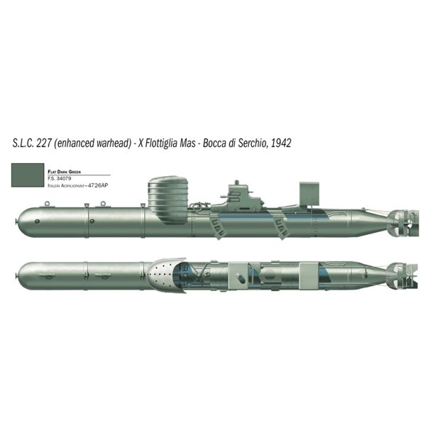 Italeri 1:35 S.L.C Maiale m. bestning - Modelskib