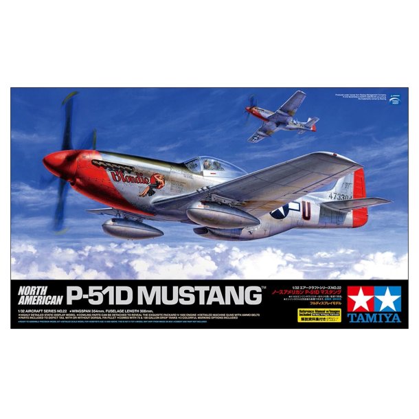 Tamiya P-51D nordamerikansk Mustang 1:32 - Modelfly