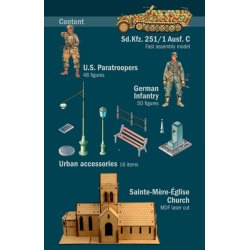 Italeri 1:72 Slaget vid Normandie Sainte-Mre-Eglise 6 juni 1944 - Slagets scen