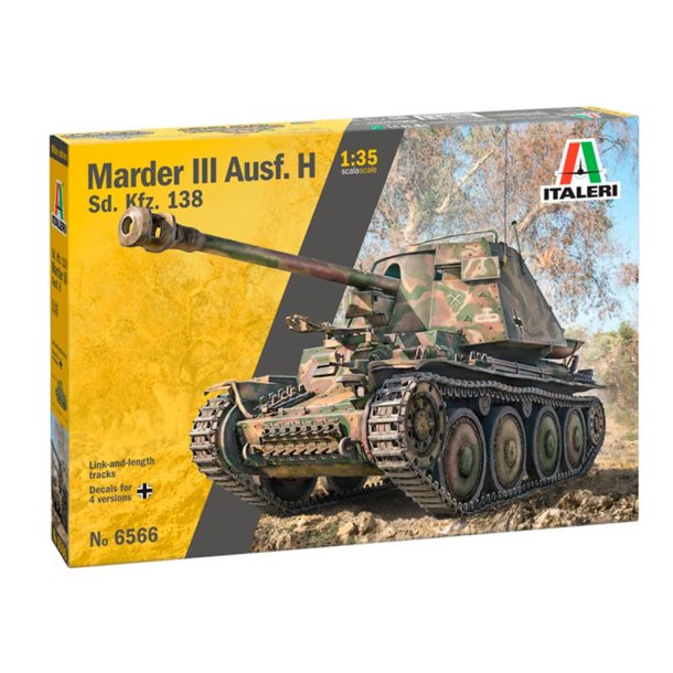 Italeri 1:35 Marder III Ausf. H Sd. Kfz.138 - Modelkampvogn